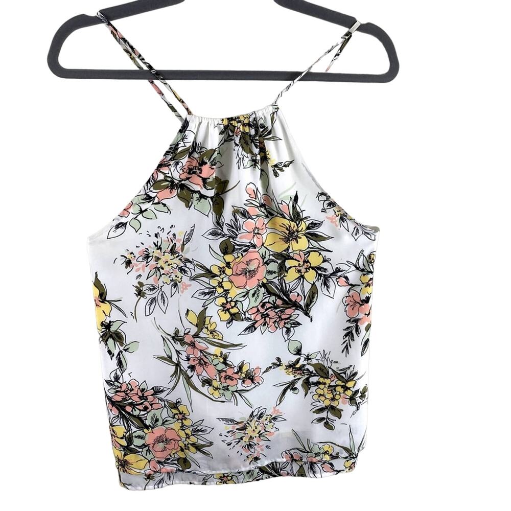 Leith Lightweight Floral Layered Racerback Tank Blouse Size L